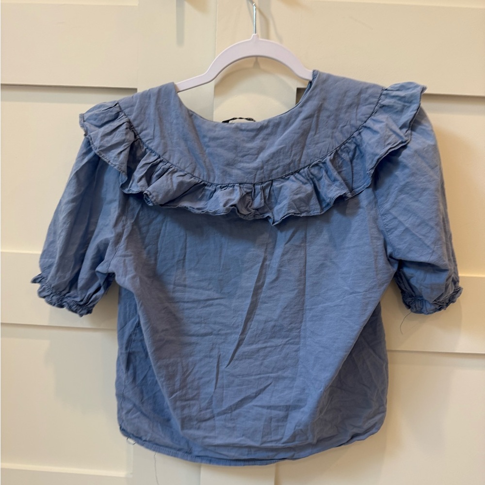 Blue Ruffled Top - Picture 2 of 3